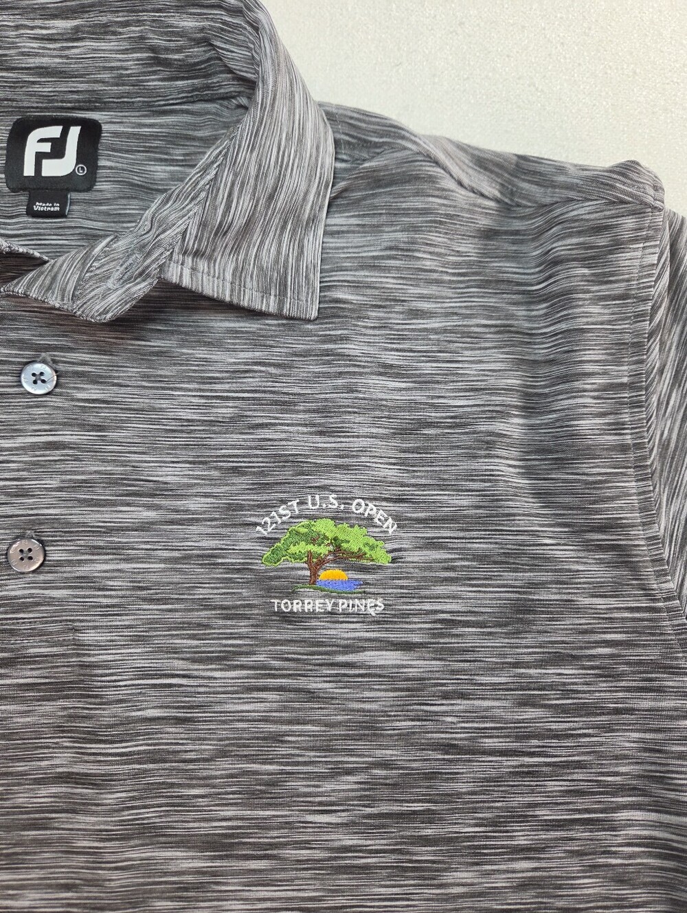 FootJoy Gray Torrey Pines US Open Golf Polo Large - Picture 2 of 7